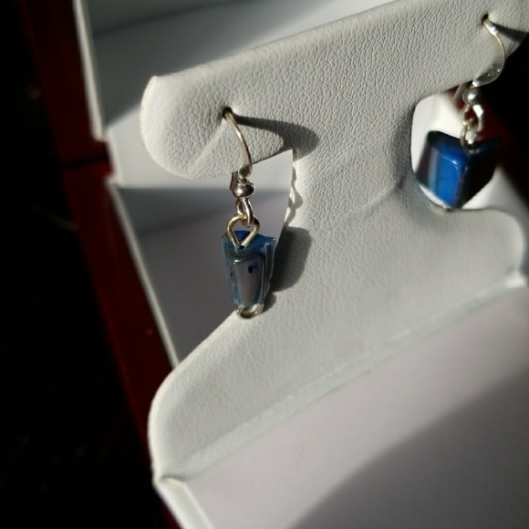 Blue Stone Earrings - Picture 3 of 3